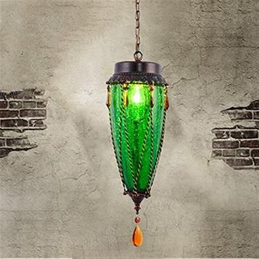 Imagem de Lustre de vidro colorido Lustre Café Corredor Corredor Bar Mesa Lâmpada Sala de Jantar Luzes LED, Decoração Moderna