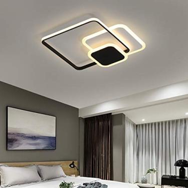 Imagem de Luminária de teto embutida para sala de estar, sala de jantar, quarto, luminária regulável com controle remoto, luminária de design quadrado moderno, abajur de acrílico para corredor, sala d