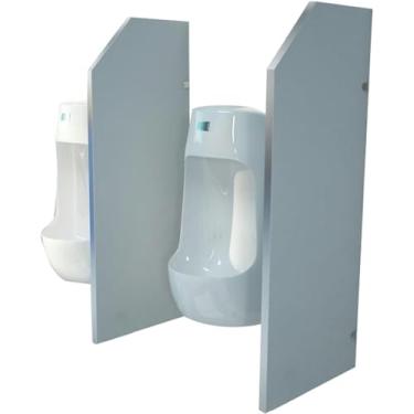 Imagem de Divisória de vaso sanitário com tela de mictório de banheiro, divisor de divisória de mictório montado na parede, tela de privacidade para mictório masculino, usado em banheiros públicos, shoppings,