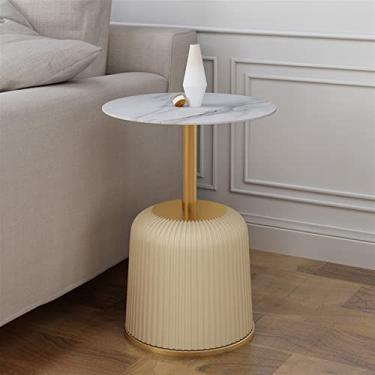 Imagem de URGDWEKJY Mesa central redonda mesa lateral para sofá de casa pequena mesa de centro quarto mesa de cabeceira de ardósia mesa de centro de aço inoxidável mesa de centro mesa de quarto (B)