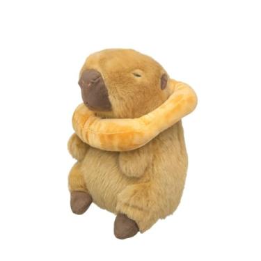 Imagem de Pelúcia Capivara 25cm com Acessórios – Antialérgico, Lavável, Com Zíper e Som (APOIO DE PESCOÇO)