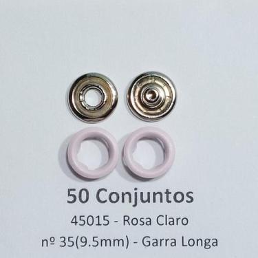 Imagem de Botões de Pressão Nº 35 Tic-Tac Colorido Latão Sortidos Rosa Claro 9,5