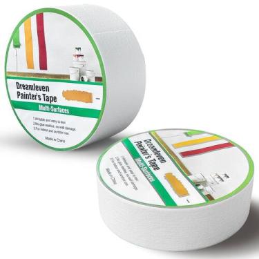 Imagem de Fita de pintura branca de 5 cm, multisuperfície, 120 jardas, 2 rolos -