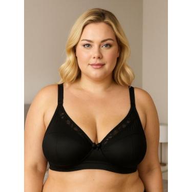 Imagem de Sutiã Plus Size Sem Bojo Cirrê - c11 INÊS - MAJU EXCLUSSIVE, Preto, 54