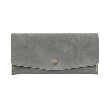 Imagem de NatSumeBasics Carteira com envelope para dinheiro, dinheiro, dinheiro, dinheiro, dinheiro, recibo, cupom, organizador de cartão de crédito para mulheres e homens (cinza)