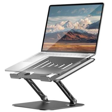 Imagem de Suporte de laptop ajustável para mesa de alumínio, suporte ergonômico para computador, suporte dobrável para laptop, compatível com todos os MacBook, notebook, laptop de 10 a 17 polegadas
