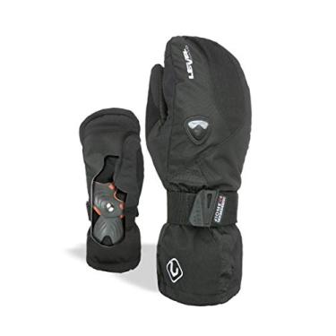 Imagem de Level Fly Junior Luvas de snowboard juvenil com protetores de pulso, BioMex, Kevlar Palms, forro removível de lã (preto, júnior grande (15 cm)
