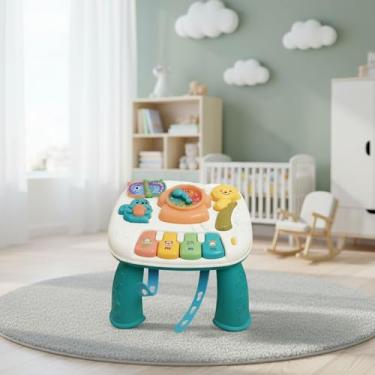 Imagem de Mesa de Atividades Musical para Criança com Suporte, Brinquedo Educativo Interativo, Luzes, Sons e Músicas, Estimula Coordenação Motora, Criatividade e Desenvolvimento Sensorial do Bebê