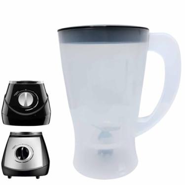 Imagem de Copo de Liquidificador Compatível com Mondial Premium e Vitamaxis Acrílico Translúcido Tampa Preta 1,5L