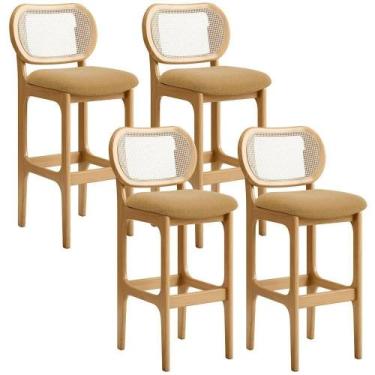 Imagem de Kit 04 Banquetas Altas Para Cozinha Bancada Sala Tela Betta Fixa L02 B