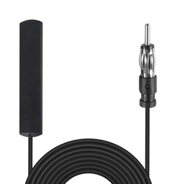 Imagem de Antena de carro FM AM Antena de rádio com suporte adesivo para veículo caminhão SUV estéreo em unidade de cabeça de painel amplificador sintonizador de rádio HD de áudio