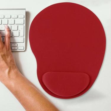 Imagem de 1 peça ergonômico confortável descanso de pulso mousepad tapete de mouse pad suporte PC antiderrapante para jogos pulseira, 23 * 18 * 2 cm (vermelho)