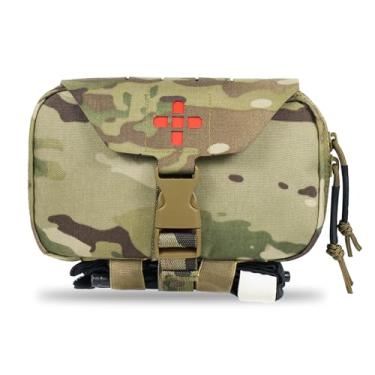 Imagem de Lonloke Ifak Pouch-Rapid Deployment Tactical MOLLE Kit de Trauma Bolsas, Kit de Primeiros Socorros Médicos de Liberação Rápida Organizador com Identificação Imediata Vermelha para Atividades de