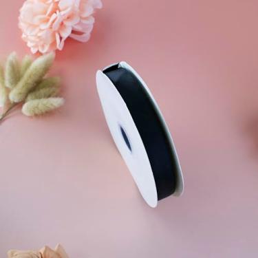 Imagem de Fita decorativa preta de 5/20.3 cm x 50 jardas para presente de Natal, adequada para caixas de presente, decorações de presente, boa escolha para o Natal, Dia dos Namorados