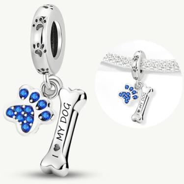 Imagem de 1 peça de berloque de prata de osso de garra elegante para mulheres faça você mesmo e roupa diária combinando joias decoração presente para mamãe, 5.94*22.2mm, Prata, Sem Pedra Preciosa