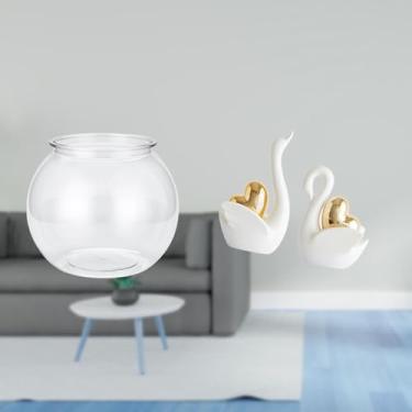 Imagem de Fenteer Aquário Pequeno Transparente, Enfeite Doméstico Transparente, Tigela, Vaso, Mesa, Quarto, Sala de Estar, Decoração de Casa, Estatuetas de Cisne, Artes
