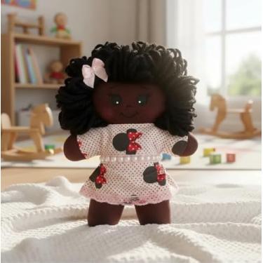 Imagem de Boneca de Pano Negra Cacheada - Amendoa Arts 18cm