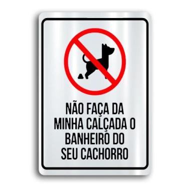 Imagem de Placa de Metal Nao faca minha calcada 20cmx30cm - Fcartes, Branco, 20c