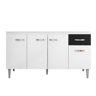 Imagem de Balcão Cozinha Gabriela 3 Porta 150cm S-t Ajl Branco Flex