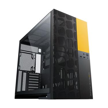 Imagem de Gabinete Gamer Geometric Future Model 5 Vent Sem Fans Preto e Amarelo