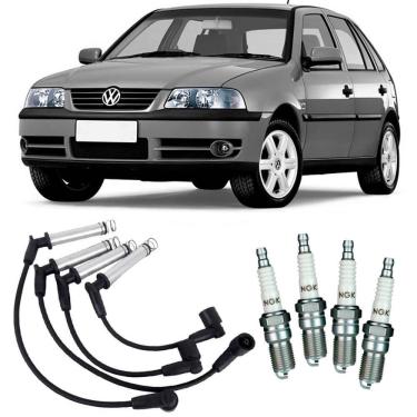 Imagem de Kit Vela e Cabo Vela de Ignição Volkswagen Gol 1.0 2001 a 2005 Ngk