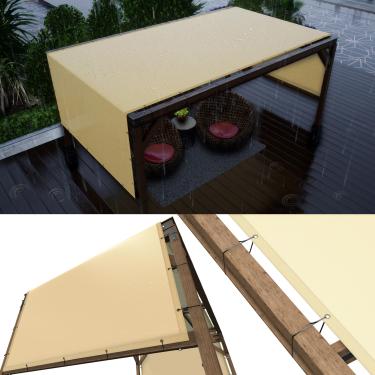 Imagem de ColourTree Capa de substituição de toldo de pérgula impermeável bege de 2,8 m x 43 cm, UPF50, tecido de grau comercial 260 GSM para pátio ao ar livre, jardim, deck, quintal (fazemos tamanho