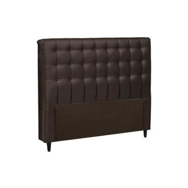 Imagem de Painel de Cama Box Estofada Casal Dama Plus Suede Marrom Chocolate - S