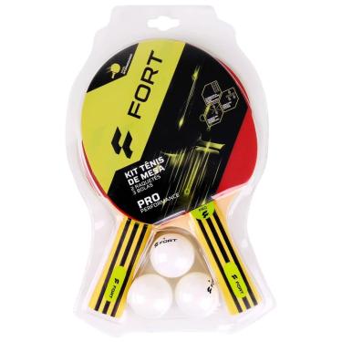Imagem de Kit de Tênis de Mesa Pro 2 Raquetes 3 Bolas Fort-Unissex