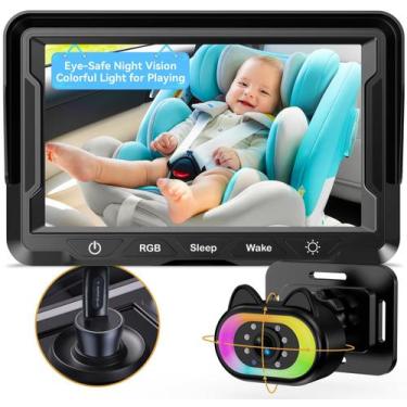 Imagem de Câmera de Carro para Bebê Wkzay HD 1080P - Visão Noturna de 150° Grand