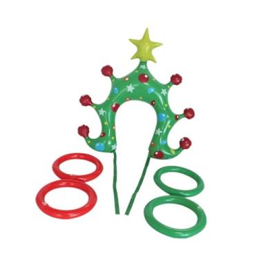 Imagem de Dynwave Conjunto de jogos de arremesso de argolas, jogos de carnaval, faixa de cabeça inflável para árvore de Natal para o Natal