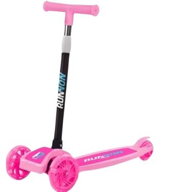 Imagem de Patinete Infantil 3 Rodas, Ajustável em 3 Alturas, Rosa, Plástico e Alumínio, Base Antiderrapante, para Crianças até 50kg, 71x21x55cm