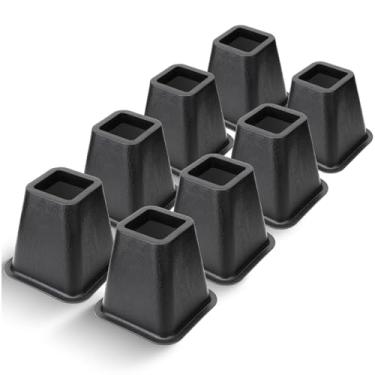 Imagem de MCXYEM Elevador de cama/elevador de cama/elevador de cama/elevador de móveis/elevadores de mesa/elevadores de moldura criar armazenamento sob a cama resistente para ajuste de altura de móveis preto