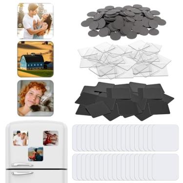 Imagem de Flutesan Kit de ímã de geladeira NFC, 84 peças, faça-você-mesmo, conjunto de ímã de geladeira de acrílico com 24 espaços em branco, 24 ímãs adesivos, 12 etiquetas NFC fita para presente personalizado