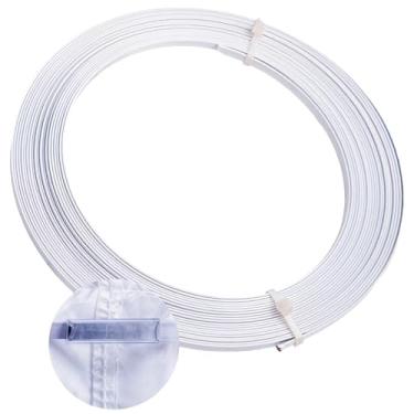 Imagem de Ossa de aço branco de 9,5 m com revestimento de PVC, largura de 0,24, espartilho e barbatanas de vestido de noiva, tubos de conector de plástico incluídos