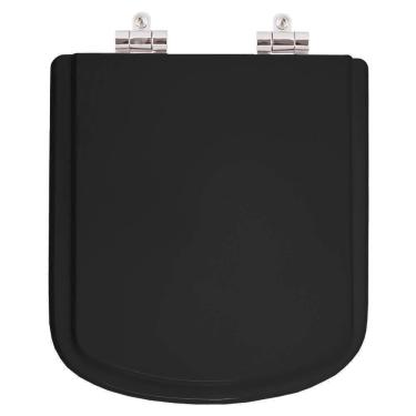 Imagem de Assento Sanitário Poliester Soft Close Lirio Preto Para Vaso Fiori