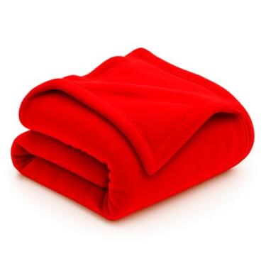 Imagem de Cobertor Manta Microfibra Casal Ultra Queen Macia 200x180cm – Antialérgica Soft Confort para Inverno e Todas as Estações (Vermelho,1 Unidade)
