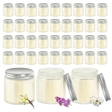 Imagem de ACITHGL 36 velas pequenas perfumadas de 118 ml, pequenas velas perfumadas, aromaterapia, lembrancinhas ideais para festa de aniversário de casamento (baunilha, lilás, gardênia, prata)