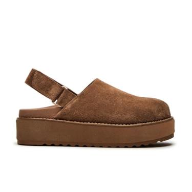 Imagem de XBKXMK Tamancos Plataforma Slingback Mules Para Mulheres Camurça Couro Slip-On Chinelos Femininos Mini Botas Tornozelo Tênis Forrados Confortáveis Bota Antiderrapante Marrom Ao Ar Livre