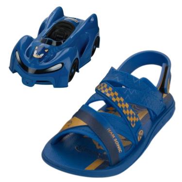 Imagem de Sandalia Infantil Menino Ajustavel Carrinho Sonic Fast Car