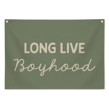 Imagem de DTLGTG Faixa de infância Long Live, decoração de parede de sala de jogos para quarto de crianças, placa de parede rústica de berçário para decoração de quarto de menino infantil, decoração de parede