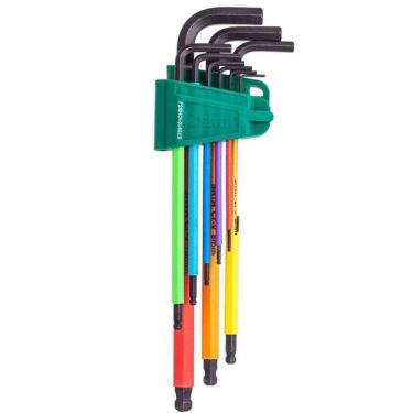 Imagem de Jogo Chave Allen Longa Abaulada 1.5-10.0mm Coloridas Sata St09101chbsj