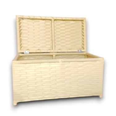 Imagem de Roupeiro Baú Sintético Horizontal Organizador Roupa Suja Brinquedos 30x55x30(Palha)