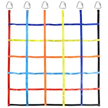 Imagem de TOPNEW Climbing Net for Kids Outdoor, Ninja Cargo Net Rope Ladder Net for Ninja Slackline, Jungle Gyms, Swing Set, Playground Netting, Multi-color