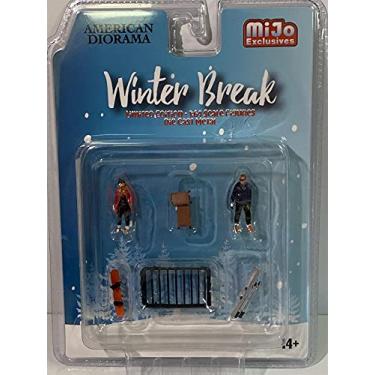 Imagem de Winter Break Diecast Set of 6 pieces (2 Figurines and 4 Accessories) for 1/64 Scale Models by American Diorama"""