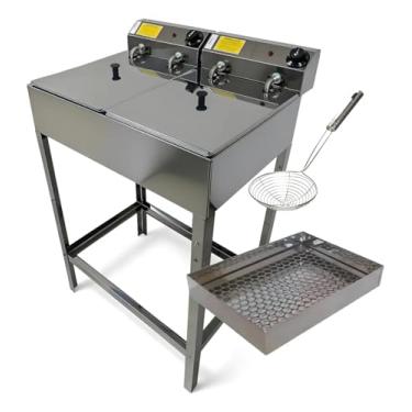 Imagem de Fritadeira Elétrica A Óleo 10l + Escumadeira E Escorredor 220v