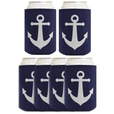 Imagem de Vela Presente âncora Coolie Boating Multi Pack Coolers Coolie Drink Coolies, Azul marino, 6