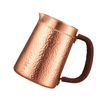 Imagem de 400ml Copper Latte Art Cup Milk Frothing Pitcher Smooth Anti Scalding Handle Practical Handmade for Kitchen Lattes Cappuccino/134