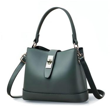 Imagem de ADISA Bolsa transversal feminina feminina com alça (SL5139), Verde escuro, Medium