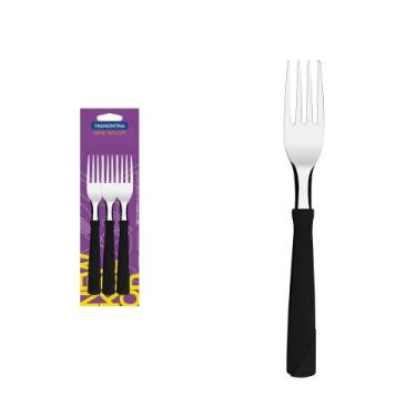 Imagem de Conjunto de Garfos de Mesa Tramontina New Kolor Preto 3 Peças