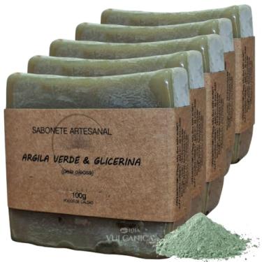 Imagem de Sabonete Argila Verde Artesanal 5x 100g - Skincare Para pele Oleosa e Acneica
